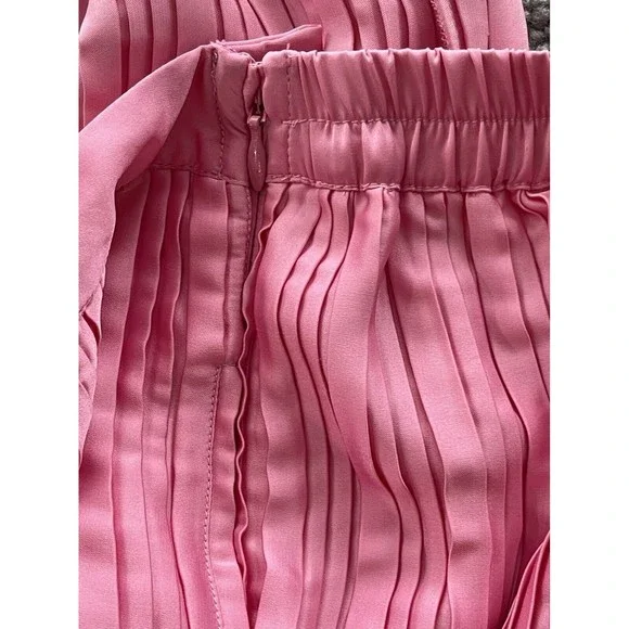 Free People Rococo Sand Women Wide Leg Pleated Mid Rise Pink Pants Sz XS New